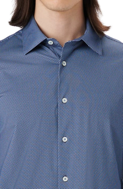 Bugatchi Men's Diamond-print Performance Knit Sport Shirt In Midnight