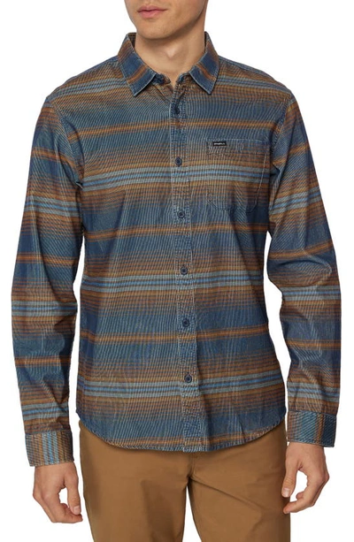 Shop O'neill Caruso Stripe Button-up Shirt In Navy