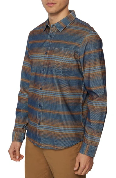 Shop O'neill Caruso Stripe Button-up Shirt In Navy