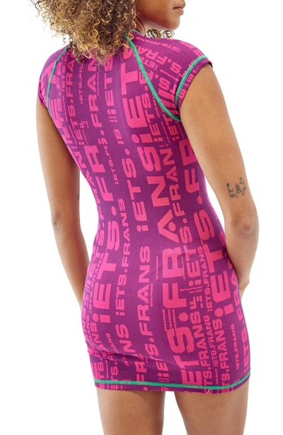 Shop Iets Frans Print Seamless Knit Body-con Dress In Pink