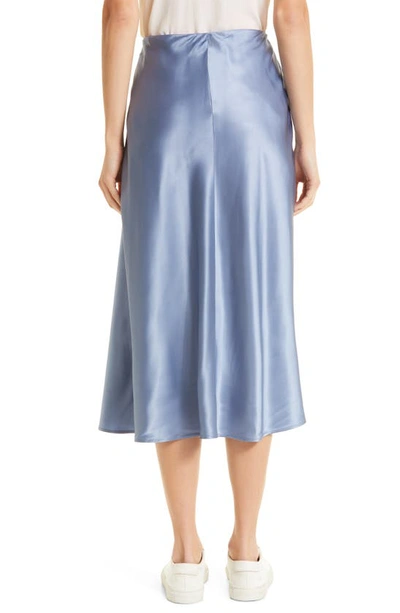 Shop Max Mara Coimbra Satin Midi Skirt In Cornflower Blue