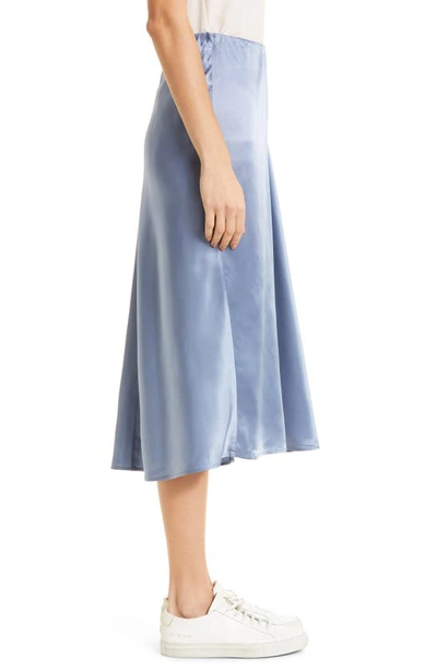 Shop Max Mara Coimbra Satin Midi Skirt In Cornflower Blue