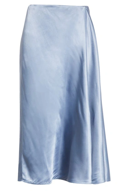 Shop Max Mara Coimbra Satin Midi Skirt In Cornflower Blue