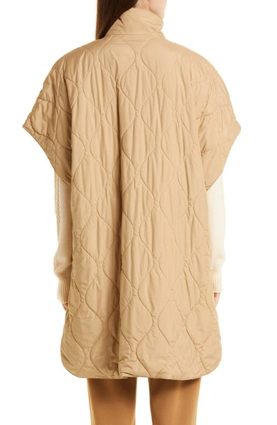 Shop Max Mara Odino Short Sleeve Quilted Coat In Albino