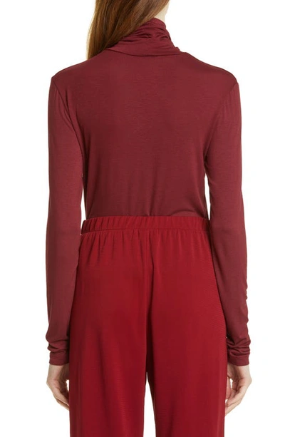 Max Mara Jersey Turtleneck Top In Ruby