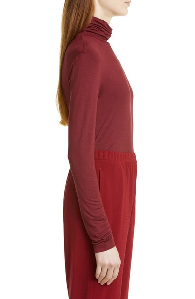 Max Mara Jersey Turtleneck Top In Ruby