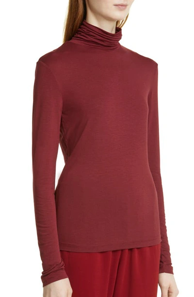 Max Mara Jersey Turtleneck Top In Ruby