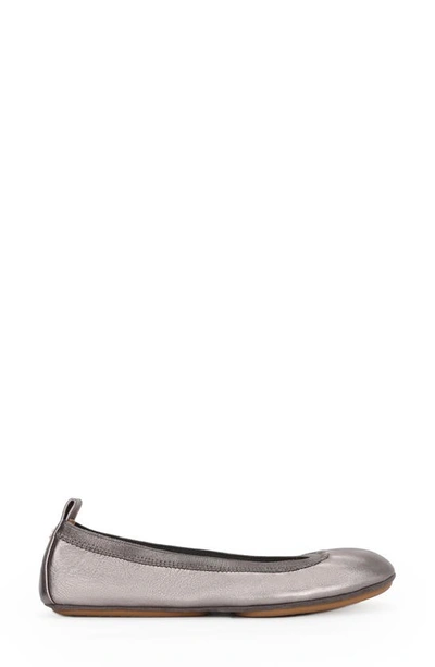 Shop Yosi Samra Samara Foldable Ballet Flat In Pewter