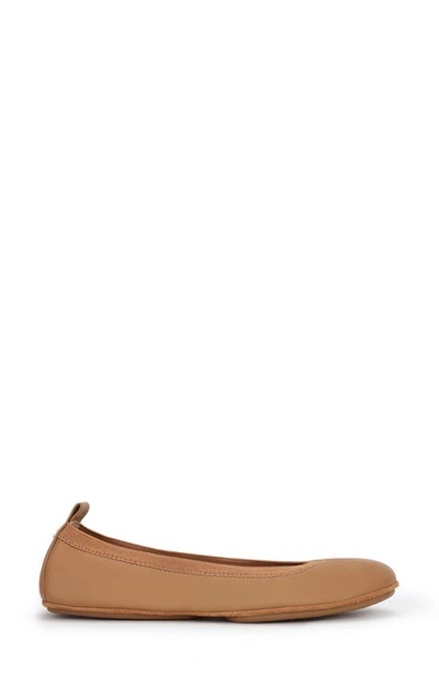 Yosi Samra Samara Foldable Ballet Flat In Whiskey Leather
