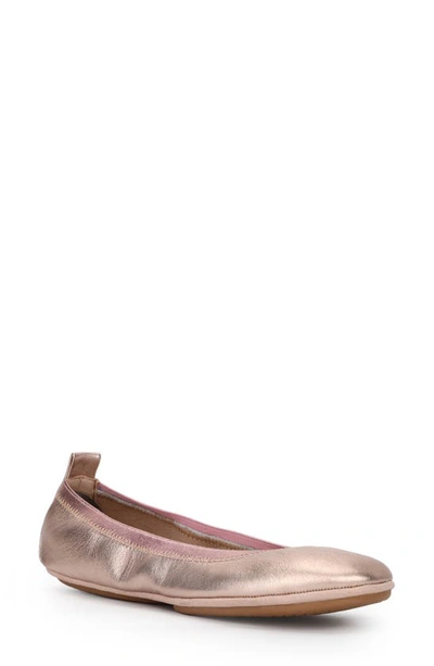 Shop Yosi Samra Samara Foldable Ballet Flat In Rose Gold