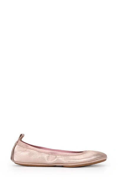 Shop Yosi Samra Samara Foldable Ballet Flat In Rose Gold