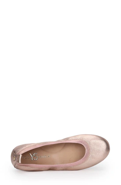 Shop Yosi Samra Samara Foldable Ballet Flat In Rose Gold