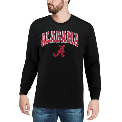 Shop Colosseum Black Alabama Crimson Tide Arch & Logo Crew Neck Sweatshirt