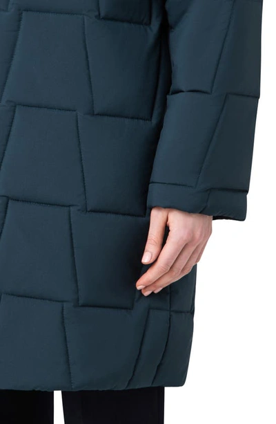 Shop Akris Reversible Quilted Coat In Gallus Green-navy