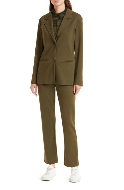 Shop Max Mara Ariano Straight Leg Knit Trousers In Olive Green