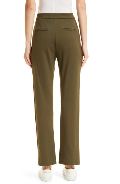 Shop Max Mara Ariano Straight Leg Knit Trousers In Olive Green