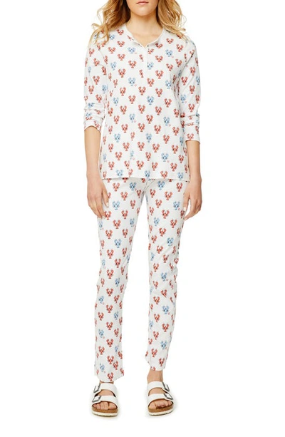 Roller Rabbit Blue Lobster Long Sleeve Cotton Pajamas In White ModeSens