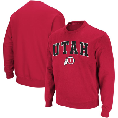 Shop Colosseum Red Utah Utes Arch & Logo Crew Neck Sweatshirt