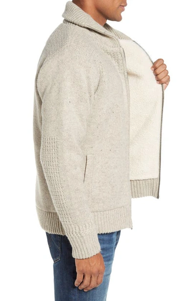 Shop Schott Lined Wool Zip Sweater In Beige