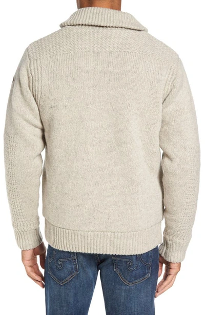 Shop Schott Lined Wool Zip Sweater In Beige