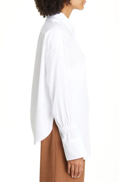 Shop A.l.c Monica Long Sleeve Cotton Blouse In White