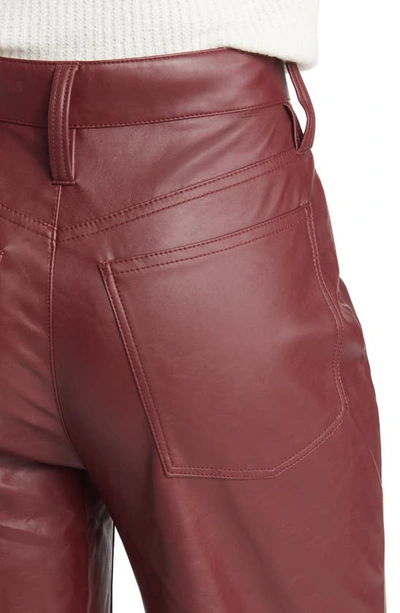 Shop Madewell The Perfect High Waist Straight Leg Faux Leather Pants In Dark Cabernet