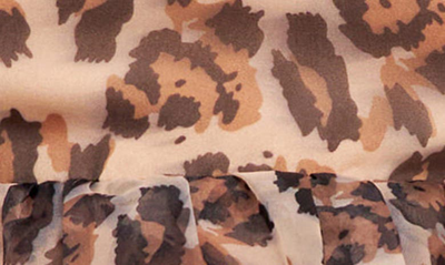 Endless Rose Leopard Print Organza Crop Top In Leopard