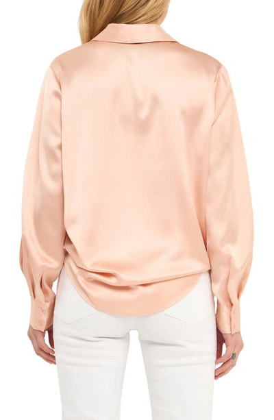 Endless Rose Satin Button-up Blouse In Rose