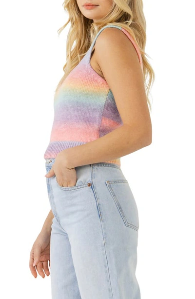 English Factory Rainbow Stripe Sweater Tank In Multi