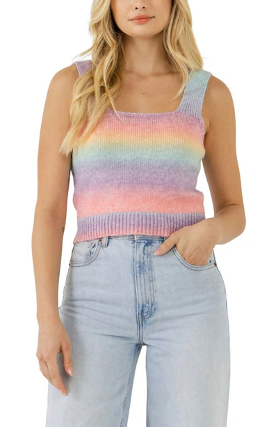 English Factory Rainbow Stripe Sweater Tank In Multi