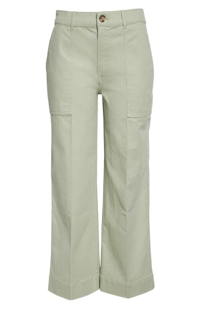 Shop Club Monaco High Waist Stretch Cotton Utility Pants In Sage