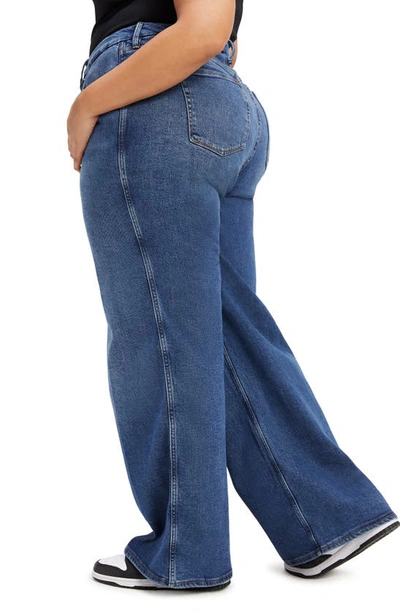 Shop Good American Good Skate Wide Leg Jeans In Indigo062