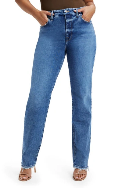 Shop Good American Good Icon High Waist Straight Leg Jeans In Indigo261