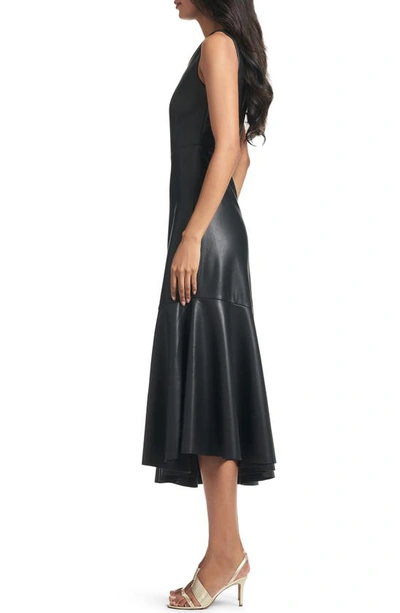 Shop Sachin & Babi Harris One-shoulder Asymmetric Faux Leather Midi Dress In Black