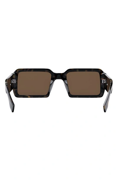 Shop Fendi The Graphy 52mm Geometric Sunglasses In Dark Havana / Brown