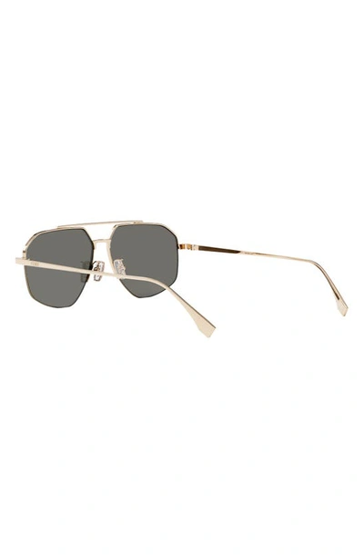 Shop Fendi The  Travel 56mm Geometric Sunglasses In Shiny Gold Dh / Smoke Mirror