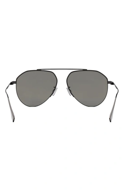 Shop Fendi The  Travel 57mm Pilot Sunglasses In Shiny Dark Ruthenium / Smoke