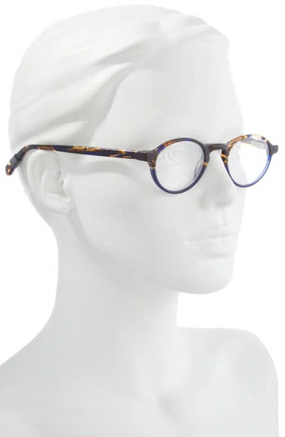 Shop Eyebobs Board Stiff 44mm Round Reading Glasses In Blue Tort/ Blue/ Clear