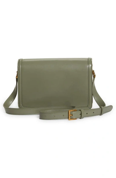 Shop Saint Laurent Medium Solferino Leather Shoulder Bag In Light Sage