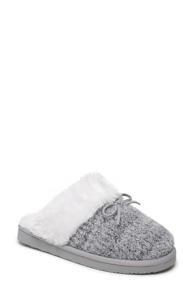 Shop Minnetonka Flurry Scuff Faux Fur Slipper In Grey/ White