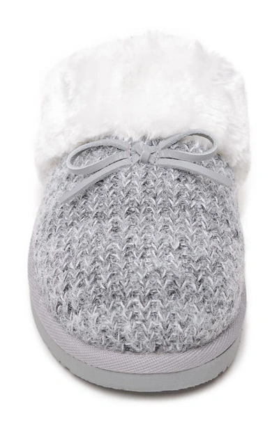 Shop Minnetonka Flurry Scuff Faux Fur Slipper In Grey/ White