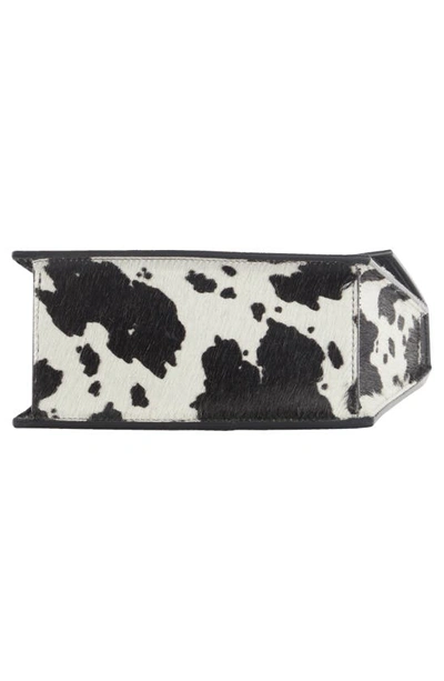 Shop Acne Studios Mini Distortion Genuine Calf Hair Handle Bag In White/ Black