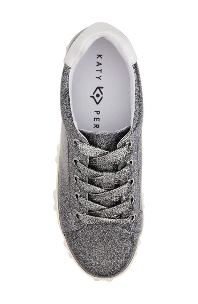 Shop Katy Perry The Florral Flatform Sneaker In Silver