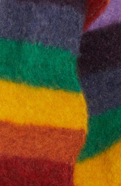 Shop Acne Studios Vesuvio Stripe Alpaca Blend Scarf In Yellow/ Purple/ Green