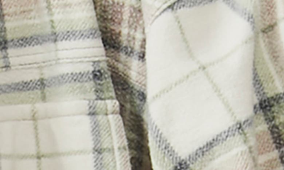 Free People Ruby Plaid Long Button-up Jacket In Pistachio Combo