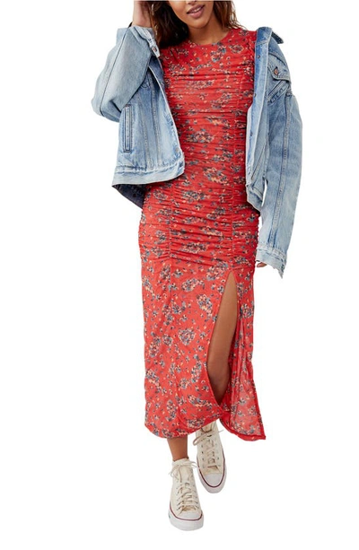 Shop Free People Briella Ruched Dress In Bloom Combo