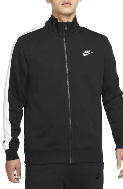 Nike Sportswear Club Zip Track Jacket In Black/ White/ Black/ White |  ModeSens
