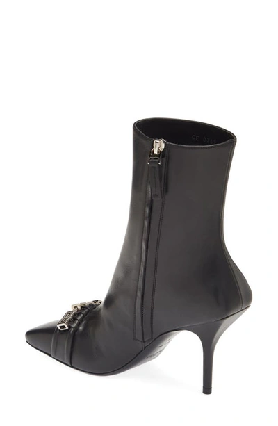Shop Givenchy G-woven Square Toe Bootie In Black