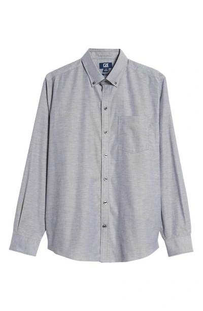 Shop Cutter & Buck Classic Fit Oxford Sport Shirt In Charcoal