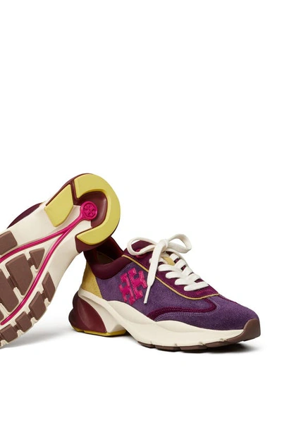 Shop Tory Burch Good Luck Trainer Sneaker In Purple / Pink / Purple